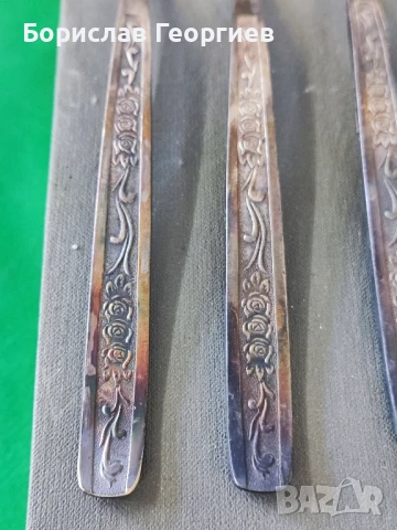 Руски посребрени вилици шест броя, снимка 4 - Прибори за хранене, готвене и сервиране - 51193667