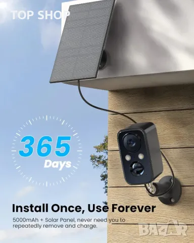 FOAOOD Безжични камери за сигурност на открито със слънчеви панели Камери за домашна сигурност, Дома, снимка 8 - HD камери - 48925486