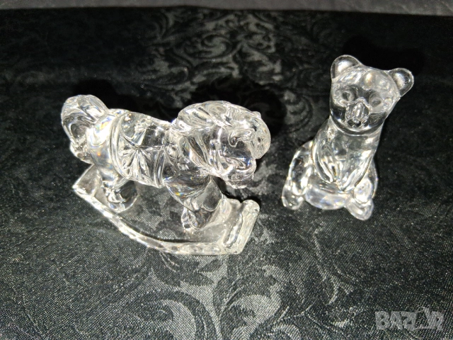 Фигурки Мече И Люлеещо конче Оловен кристал , снимка 2 - Колекции - 52033032