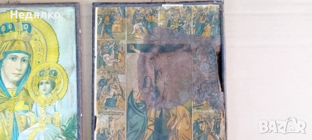 2бр стари литографии,Спасителя и Божията майка, снимка 13 - Антикварни и старинни предмети - 42686807