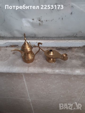 Месингови лот ибриче и лампа, снимка 1 - Декорация за дома - 33930904