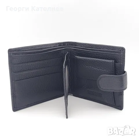 Стилен мъжки комплект естествена кожа в черно-Колан и портфейл Код на продукта:M-0032, снимка 2 - Подаръци за мъже - 48126236