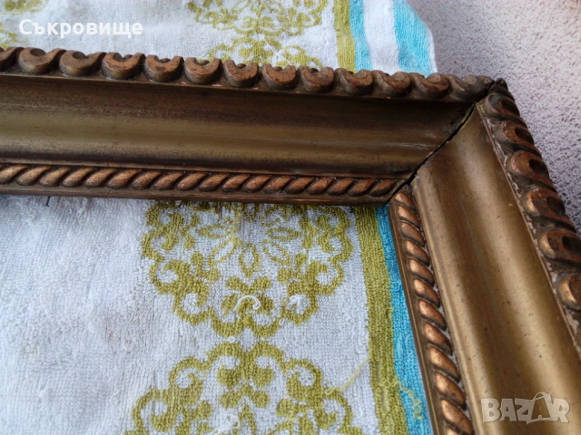 Стара рамка за картина 64 см х 50 см с окачка, снимка 4 - Антикварни и старинни предмети - 53701207