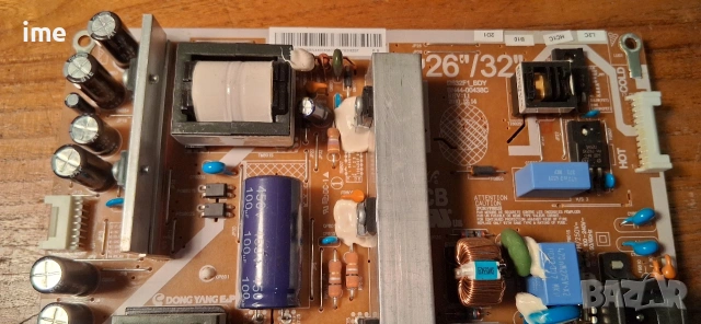 Power Board BN44-00438C REV 1.1. Свален от Телевизор Samsung LE26D450G1W. С панел T260XW04 V.8..., снимка 5 - Части и Платки - 53251806