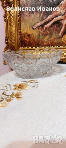 Голяма кристална купа в перфектно състояние., снимка 4 - Антикварни и старинни предмети - 49341307
