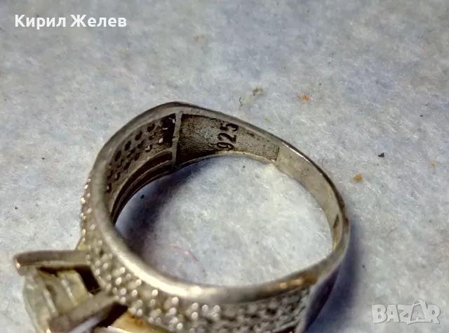 ПРЕКРАСЕН СКЪПОЦЕНЕН СРЕБЪРЕН ПРЪСТЕН СРЕБРО 925 с ГОЛЯМ БЛЕСТЯЩ ЦИРКОН и МНОГО МАЛКИ ЦИРКОНИ 305665, снимка 12 - Пръстени - 49981849