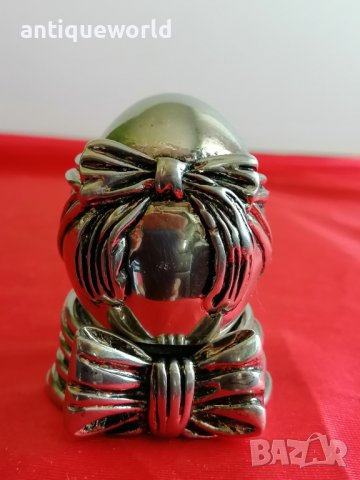 СРЕБЪРНО  Яйце с Поставка ,Сребро 925 ,129гр., снимка 3 - Антикварни и старинни предмети - 42648451