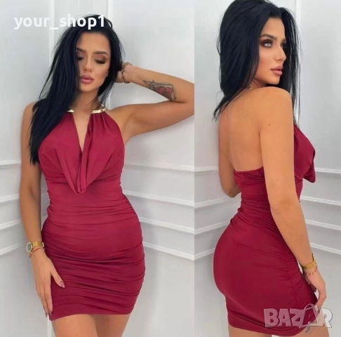 Елегантна къса рокля с набран ефект 