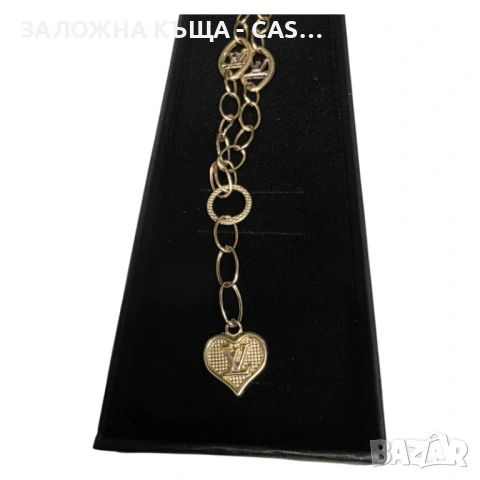 Златно колие 14к (585) с LV мотиви – 4.60гр, снимка 4 - Колиета, медальони, синджири - 53733892