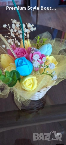 Ръчно изработени сапунени цветя, снимка 3 - Декорация за дома - 53747539