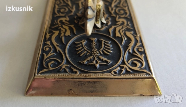 Филигранна пластика от Толедо – бронз и стомана, невероятно красив, снимка 10 - Антикварни и старинни предмети - 51643448