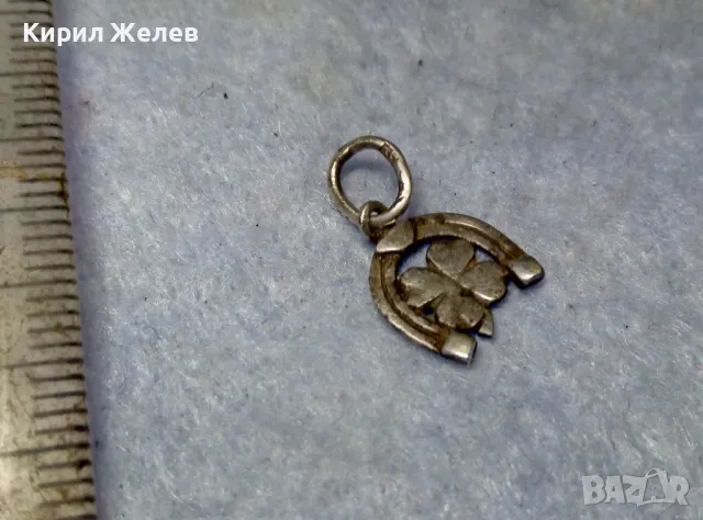 КЪСМЕТЛИЙСКИ СРЕБЪРЕН МЕДАЛЬОН СРЕБРО 925 ПОДКОВА с ЧЕТИРИЛИСТНА ДЕТЕЛИНА 48271, снимка 4 - Колиета, медальони, синджири - 49601304