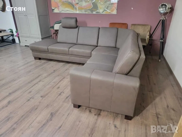 ПРОМОЦИЯ!!! Кожен ъглов диван цвят кафяв Нуга ZE - EM05002, снимка 12 - Дивани и мека мебел - 52838297