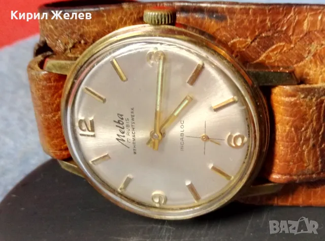 MELBA 17 RUBIS WEHRMACHTSWERK INCABLOC SWISS MADE Стар ЧАСОВНИК с 10 МИКРОНА ПОЗЛАТА РАБОТЕЩ 48698