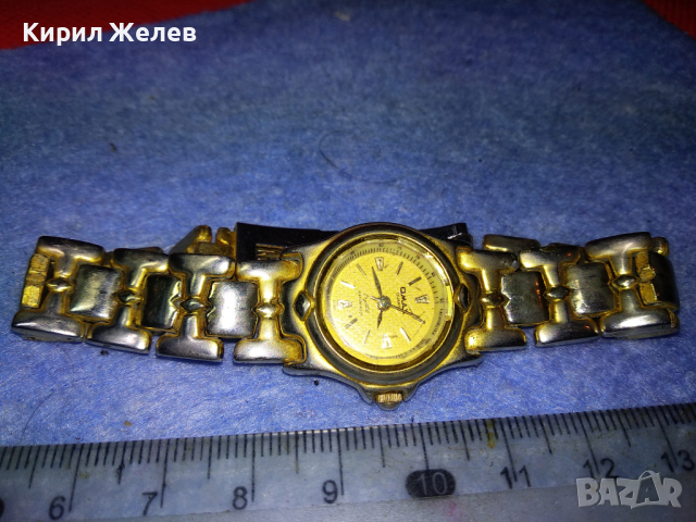 OMAX QUARTZ JAPAN КРАСИВ ЯПОНСКИ КВАРЦОВ ЧАСОВНИК ОМАКС със ЗЛАТИСТА НЕРЪЖДАЕМА ВЕРИЖКА 44141, снимка 12 - Дамски - 44770163