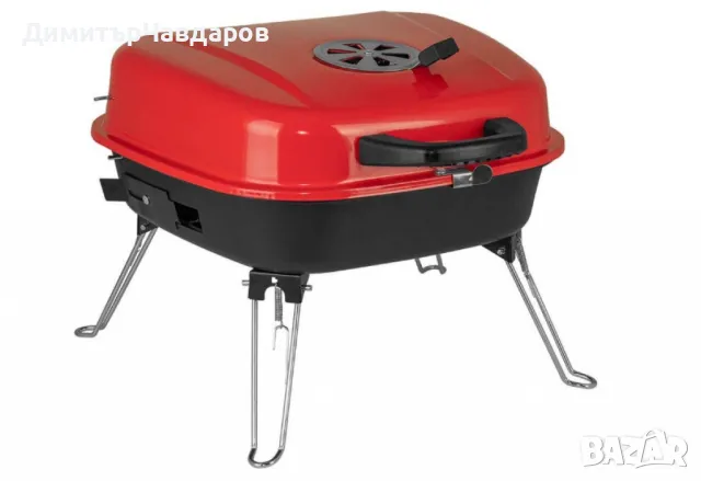 Барбекю Muhler, червено с капак, 40x40cm