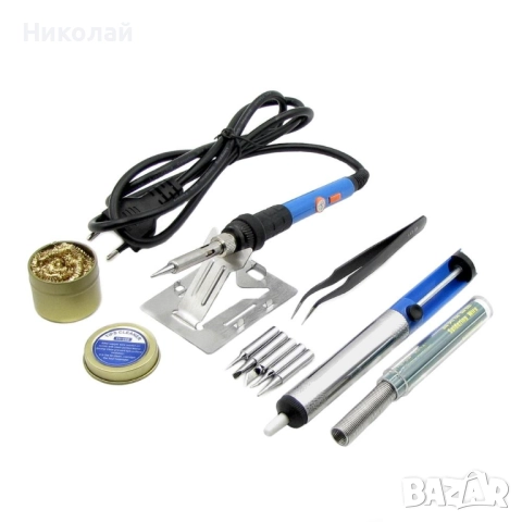 Комплект за запояване в кутия WEP 947-III, поялник 60W с регулируема t 200-450 °C, човки 900M 6 бр., снимка 2 - Друга електроника - 52245686