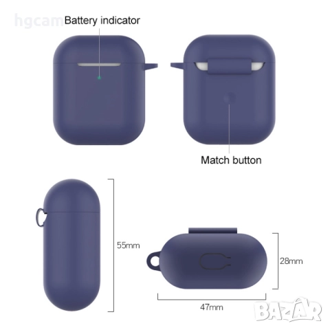 Силиконови калъфи за Apple AirPods 1 / 2, снимка 3 - Слушалки и портативни колонки - 52257696