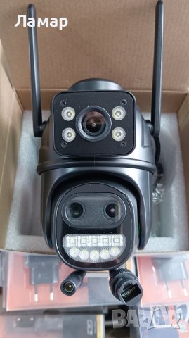 Двойна камера с двойна леща 8 zoom зум WiFi iCSee безжична камера 9MP, снимка 5 - IP камери - 50484891