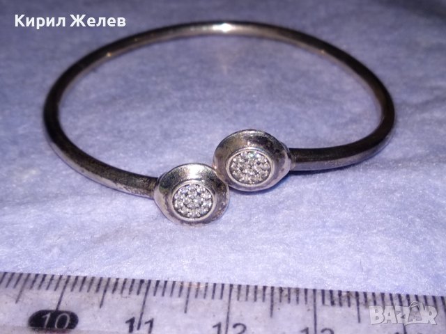 PANDORA ИЗЯЩНА СКЪПОЦЕННА ОТВАРЯЩА се СРЕБЪРНА ГРИВНА СРЕБРО S925 сЮВЕЛИРНО ФАСЕТИРАНИ ЦИРКОНИ 38747, снимка 4 - Гривни - 41741079