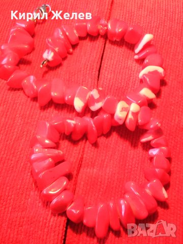 ЧЕРВЕНО КОЛИЕ от КАМЪНИ СТАРО и КРАСИВО 8150, снимка 4 - Колиета, медальони, синджири - 29555901