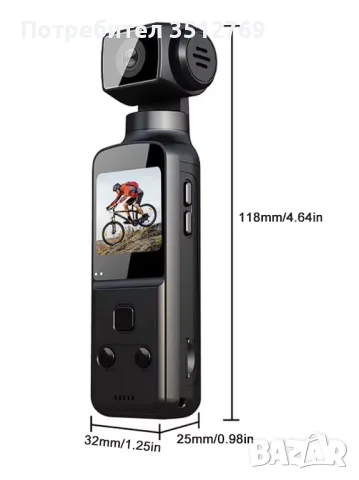 Джобна 4K Ultra HD Action камера 1.33Inch LCD Screen 270* Wifi, снимка 6 - Камери - 55880067