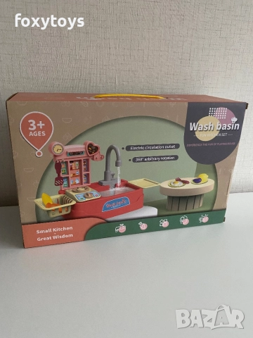 Детска мивка с течаща вода с малка кухня, снимка 2 - Образователни игри - 52669934