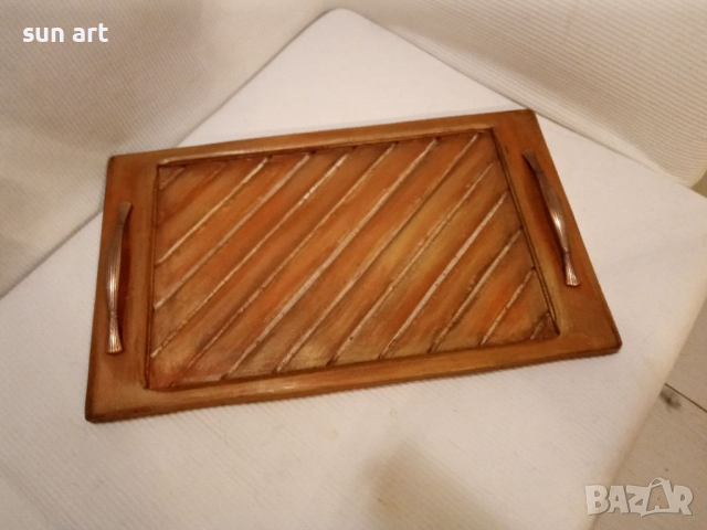 голям дървен поднос, снимка 2 - Други - 36228550