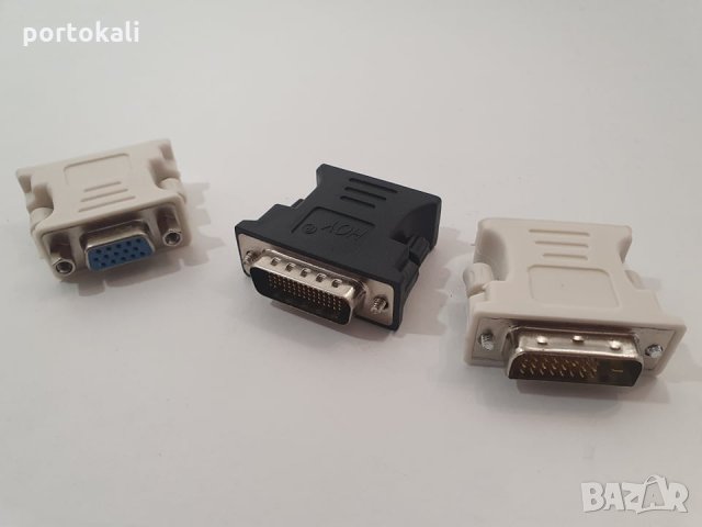 НОВИ! Преходник Адаптер DVI (24 + 5) - VGA DVI to VGA, снимка 6 - Други - 35675123