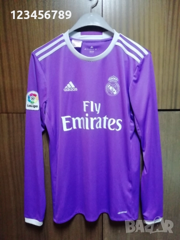 Real Madrid Ronaldo Away 2016 2017 Adidas Long Sleeve L/S Purple оригинална тениска фланелка екип, снимка 2 - Тениски - 51351353
