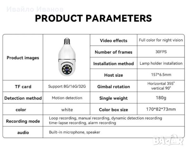 WiFi IP камера, снимка 10 - IP камери - 40839072
