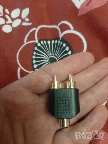 3,5 мм аудио стерео жак женски към 2 RCA мъжки аудио мъжки чинч, снимка 1