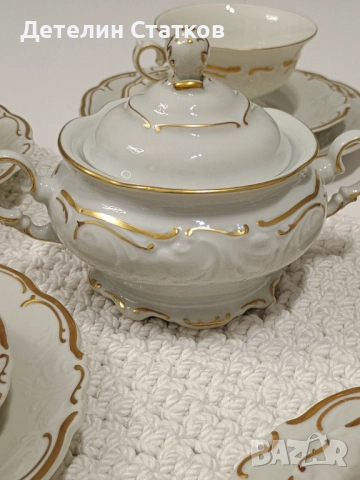 Винтидж порцеланов сервиз Wałbrzych – Полша (5 сета + захарница), снимка 4 - Сервизи - 52370130