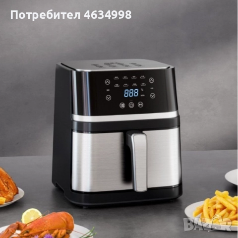 Електрически фритюрник с капацитет 10L – неръждаема стомана, 1350W, автоматично изключване, снимка 2 - Фритюрници - 52210892