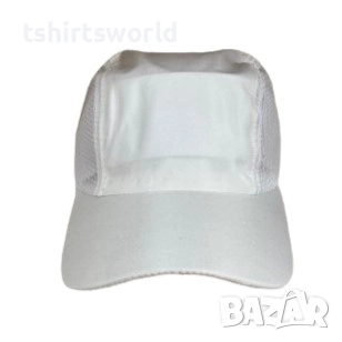 Нова изчистена дишаща шапка с козирка в бял цвят, шушляк