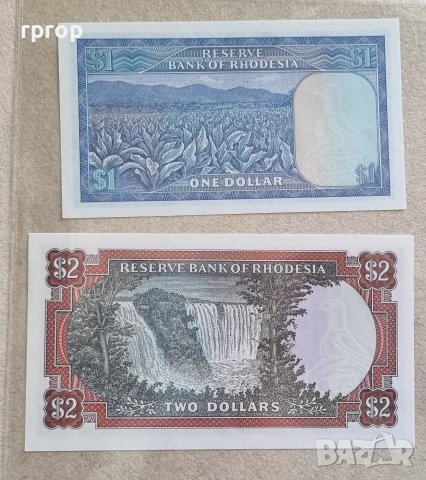 Родезия. 1 и 2 долара. 1979 година.Редки. UNC., снимка 2 - Нумизматика и бонистика - 48218406