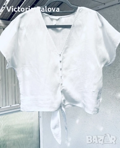 Модерен ленен топ кроп, снимка 9 - Корсети, бюстиета, топове - 51062983