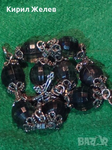 КРАСИВА ПОСРЕБРЕНА МОДНА КРИСТАЛНА АРТ ГРИВНА 32357, снимка 4 - Гривни - 38332436