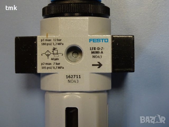 Филтър регулатор на въздух Festo LFR-1/4-D-7-miniA, снимка 3 - Резервни части за машини - 40528436