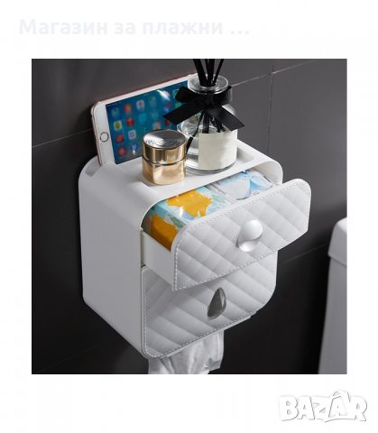 МОДЕРНА ПОСТАВКА ЗА ТОАЛЕТНА ХАРТИЯ С РАФТ И ЧЕКМЕДЖЕ - код 27500, снимка 4 - Други - 34160657