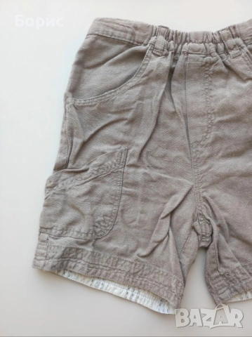 Ленени Детски Бермуди - 9-12м - 80см - Къси Панталони, снимка 4 - Панталони и долнища за бебе - 53499974
