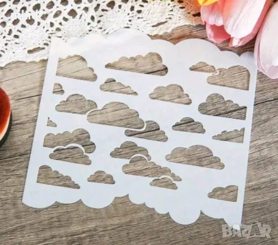Облак облаци небе стенсил шаблон за спрей за торта украса Scrapbooking, снимка 3 - Други - 50307272