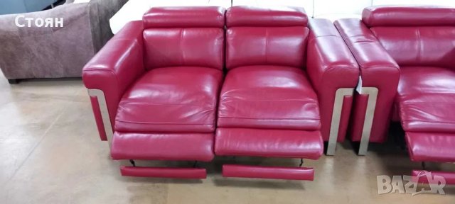 ПРОМОЦИЯ!!! Червен комплект двойка и фотьойл с електрически релакс механизъм, снимка 12 - Дивани и мека мебел - 40283151