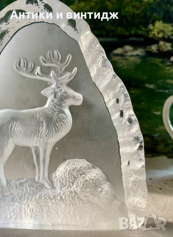 Преспапие стъклена фигурка Елен, снимка 6 - Статуетки - 50693112