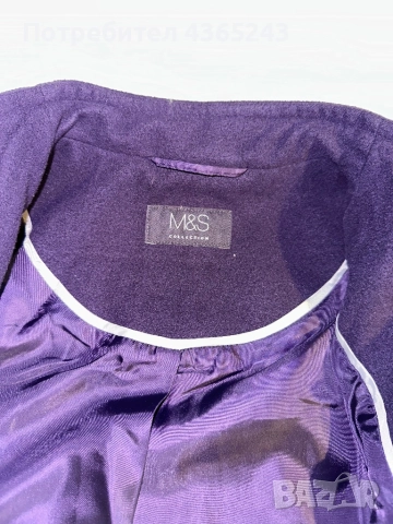 Лилаво дамско асиметрично елегантно палто размер М, снимка 2 - Палта, манта - 52617738