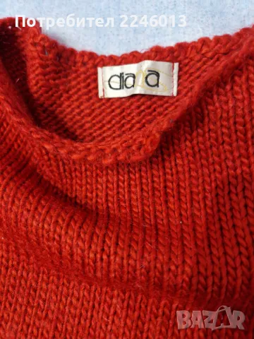 Дамски червен пуловер с къс ръкав, снимка 2 - Блузи с дълъг ръкав и пуловери - 49379143