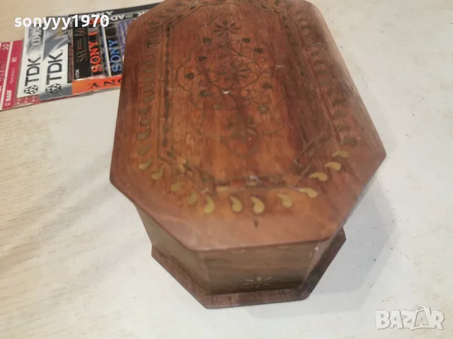 РЪЧНО ИЗРАБОТЕНА ДЪРВЕНА КУТИЯ СЪС ЗЛАТНИ ИНКРУСТАЦИИ 3108261850L4, снимка 14 - Антикварни и старинни предмети - 55890472