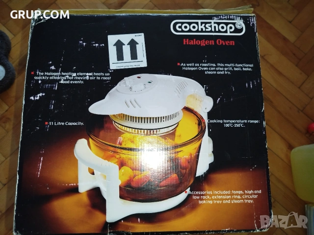 Компактна халогенна фурна Cookshop  и еър фрайър 2в1 , 1400W, 11 л ЧИСТО НОВА , снимка 6 - Печки, фурни - 53665670