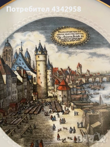 Hutschenreuther. Кобалт.Декоративна чиния., снимка 2 - Антикварни и старинни предмети - 50586611