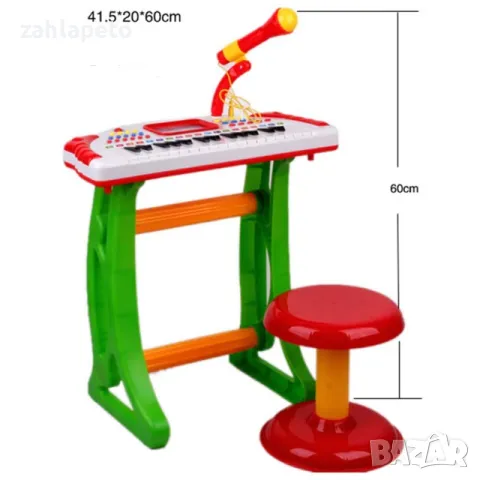 Пиано със столче и микрофон, снимка 4 - Музикални играчки - 48246542